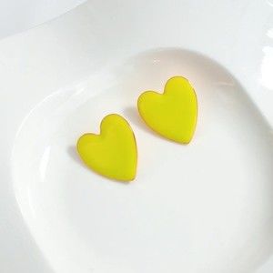 Yellow Heart Acrylic Stud Earrings
